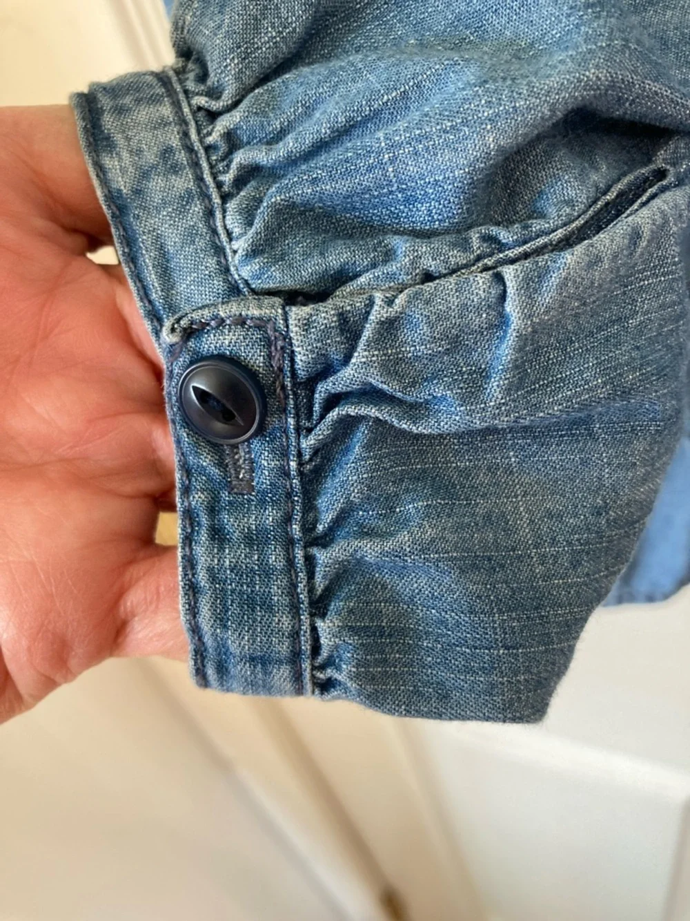 Madewell Chambray Wrap Blouse in Light Blue - Picture 4 of 8